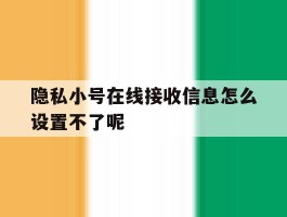 隐私小号在线接收信息怎么设置不了呢