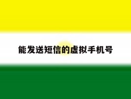 能发送短信的虚拟手机号