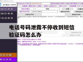 电话号码泄露不停收到短信验证码怎么办