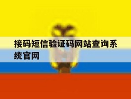 接码短信验证码网站查询系统官网