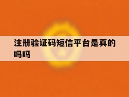 注册验证码短信平台是真的吗吗