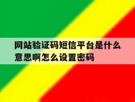 网站验证码短信平台是什么意思啊怎么设置密码的简单介绍