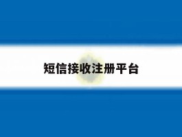 短信接收注册平台