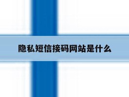 隐私短信接码网站是什么