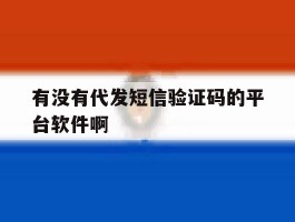 有没有代发短信验证码的平台软件啊