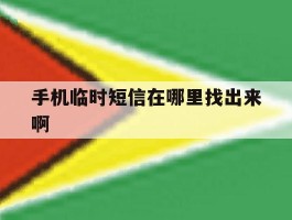手机临时短信在哪里找出来啊