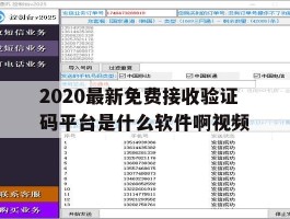 2020最新免费接收验证码平台是什么软件啊视频