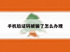 手机验证码被骗了怎么办理