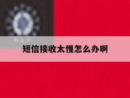 短信接收太慢怎么办啊