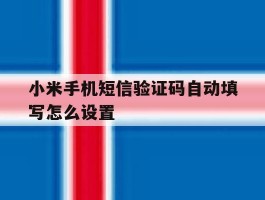 小米手机短信验证码自动填写怎么设置