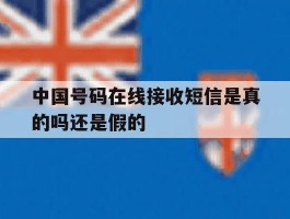 中国号码在线接收短信是真的吗还是假的