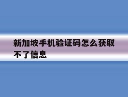 新加坡手机验证码怎么获取不了信息