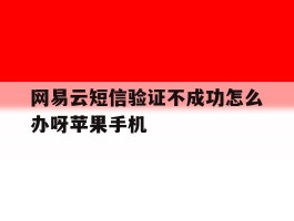 关于网易云短信验证不成功怎么办呀苹果手机的信息