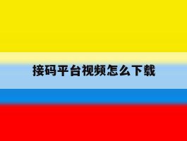 接码平台视频怎么下载