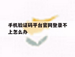 手机验证码平台官网登录不上怎么办