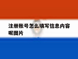 注册账号怎么填写信息内容呢图片
