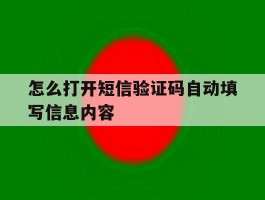 怎么打开短信验证码自动填写信息内容