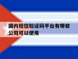 国内短信验证码平台有哪些公司可以使用