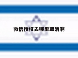 微信授权去哪里取消啊