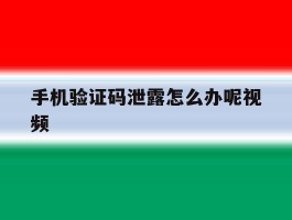 手机验证码泄露怎么办呢视频