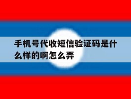 手机号代收短信验证码是什么样的啊怎么弄