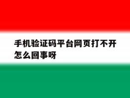 包含手机验证码平台网页打不开怎么回事呀的词条