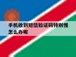 手机收到短信验证码特别慢怎么办呢