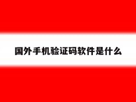 国外手机验证码软件是什么