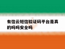 有信云短信验证码平台是真的吗吗安全吗的简单介绍