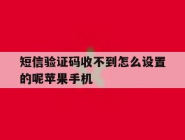 短信验证码收不到怎么设置的呢苹果手机的简单介绍