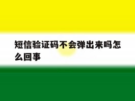 短信验证码不会弹出来吗怎么回事