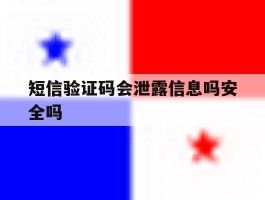 短信验证码会泄露信息吗安全吗