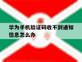华为手机验证码收不到通知信息怎么办