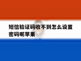 短信验证码收不到怎么设置密码呢苹果