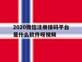 2020微信注册接码平台是什么软件呀视频