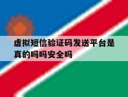 虚拟短信验证码发送平台是真的吗吗安全吗的简单介绍