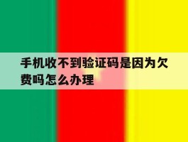 手机收不到验证码是因为欠费吗怎么办理
