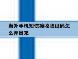 海外手机短信接收验证码怎么弄出来