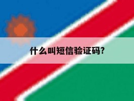 什么叫短信验证码?