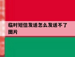 临时短信发送怎么发送不了图片