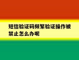 短信验证码频繁验证操作被禁止怎么办呢