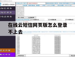 在线云短信网页版怎么登录不上去