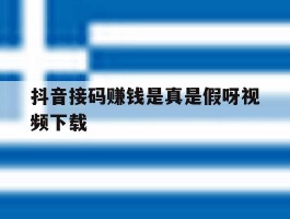 抖音接码赚钱是真是假呀视频下载