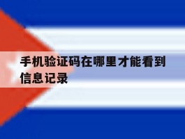 手机验证码在哪里才能看到信息记录