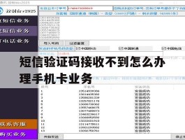 短信验证码接收不到怎么办理手机卡业务的简单介绍