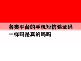 各类平台的手机短信验证码一样吗是真的吗吗的简单介绍