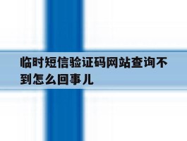 包含临时短信验证码网站查询不到怎么回事儿的词条