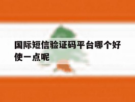 国际短信验证码平台哪个好使一点呢