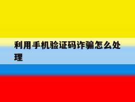 利用手机验证码诈骗怎么处理