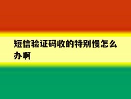 短信验证码收的特别慢怎么办啊